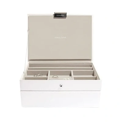 Image of Stackers White Classic Jewellery Box, Set of 2