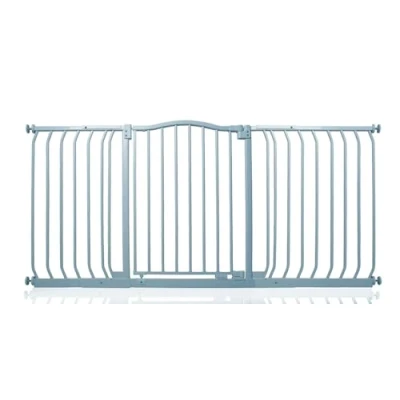 Image of Safetots Curved Top Safety Gate, 152cm 161cm, Matt Grey, Pressure Fit Stair Baby Gate for Doors Hallways and Spaces, Barrier, Easy Installation