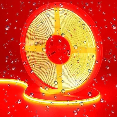 Image of GOMING 10M/32.8ft 24V Red COB LED Strip Light Waterproof IP65 Uniform Glow 3840LEDs Flexible Tape Lights for DIY Cabinet Bedroom Kitchen Home Decor(No Power Supply)