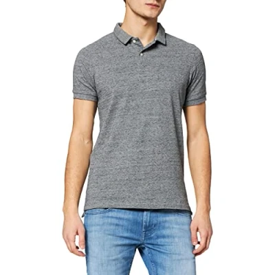 Image of Superdry Men&#039;s Classic Pique S/S Polo Shirt, Flint Steel (Grey), L