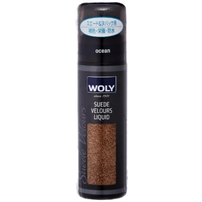 Image of Woly Suede &amp; Nubuck Renovator Shoes Boots Bags Belts (75ml, Ocean/Navy Blue)