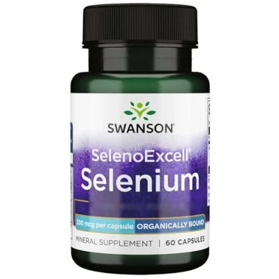 Image of Swanson SelenoExcell Selenium, 200mcg, 60 Capsules, High dose, Laboratory Tested, Soy Free, Gluten Non GMO