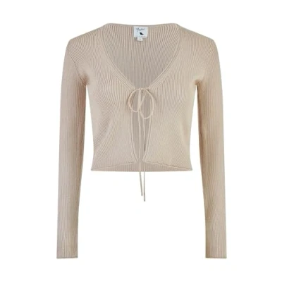Image of Yumi Womens Gold Metallic Knitted Ribbed Tie Front Bolero Cotton Size Large