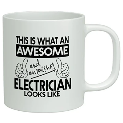 Image of Shopagift This is what an Awesome and Amazing Electrician Looks Like White 10oz Mug Cup