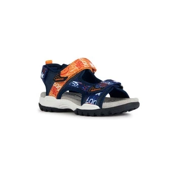 Image of Geox J Borealis Boy Sandal, Navy Orange, 7 UK Child