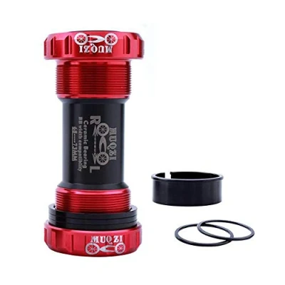Image of VOANZO Red Mountain Bike 68 73mm Bottom Bracket Shell Thread BC1.37 Type Crankset Ceramic Bearings Integrated Central Axle