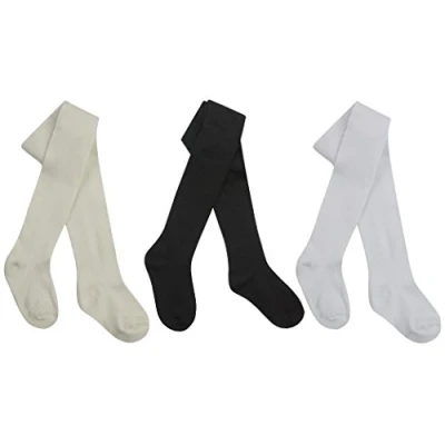 Image of Tick Tock Baby Girls Cotton Rich Plain Tights 3 Pack Mix 6 12 months