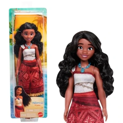 Image of Mattel Disney Moana 2 Fashion Doll with Accessories, Removable Outfit Necklace &amp; Anklet, Inspired by the Movie, JBT33
