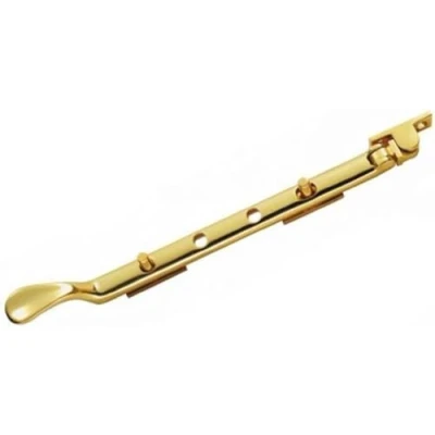 Image of GENUEN® 254mm (10&quot;) Victorian Window Casement Stay for Wooden/Timber Windows (Polished Brass)