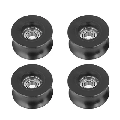 Image of 4PCS U groove Pulley,0840UU 8X40X20.7mm Metal+ plastic Type shape guide Wheel Rail Ball Bearing Pulley Roller good mute effect for Doors Windows Drive Mechanical Equipment Pulleys