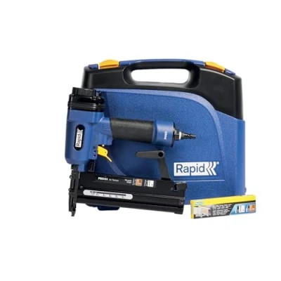 Image of Rapid PRO PBS151 Pneumatic Nailer/Stapler for No. 90 Staples &amp; 8 Brads, With Comfort Grip, Quick Reload, Includes Carry Case, 200 Staples, and Brads (5000103)