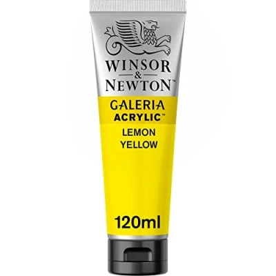 Image of Winsor &amp; Newton 120ml Galeria Acrylic Paint Lemon Yellow