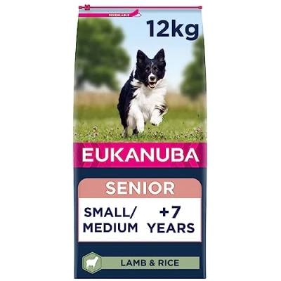 Image of Eukanuba Complete Dry Dog Food for Senior Small and Medium Breeds with Lamb Rice 12 kg