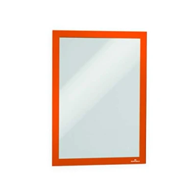 Image of Durable DURAFRAME Self Adhesive Magnetic Frame A4 Format In Orange Pack of 10 Frames Document for Professional Internal Signage
