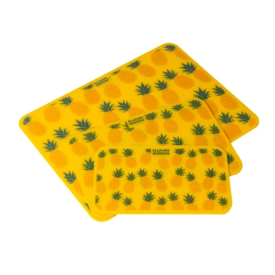 Image of Kuhn Rikon Colori+ Patterned Cutting Board 3pc Set Pineapple