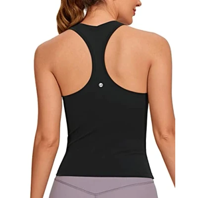 Image of CRZ Yoga Butterluxe Racerback Gym Vest Top for Women Sleeveless Sport Tank Tops Summer Fitness Shirts Comfort Camisole Black 8