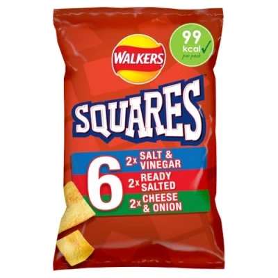 Image of Walkers Squares Variety Multipack Snacks, 6x22 g