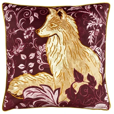 Image of Paoletti Piped Harewood Polyester Filled Cushion, Polyester, Fox