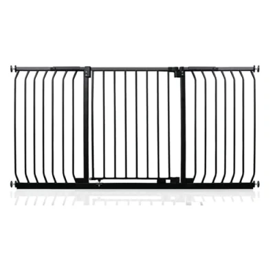 Image of Safetots Elite Pressure Safety Gate, 161cm 170cm, Matt Black, Fit Stair Baby Gate for Doors Hallways and Spaces, Barrier, Easy Installation