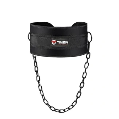 Image of Dip Belt with Chain Weighted for Pullups Heavy Duty &amp; Workout Pull Up Weightlifting Men Women
