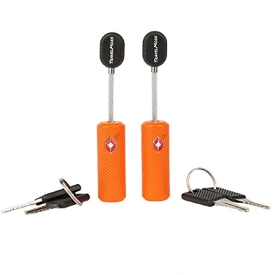 Image of 2 Pack TSA Approved Luggage Locks with Keys for Travel Flexible, Ultra Secure Mini Key Padlocks Made from Zinc Alloy Orange