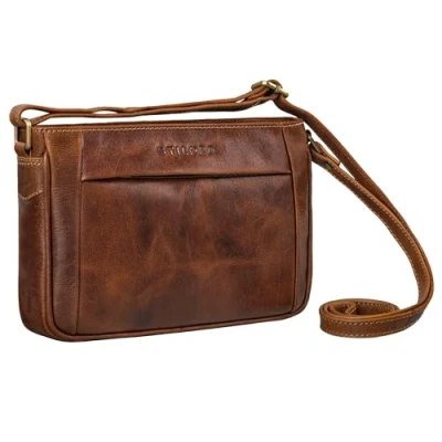 Image of STILORD &#039;Honey&#039; Small Leather handbag shoulder Bag Women Crossbody Genuine vintage purse, Colour:cannes brown