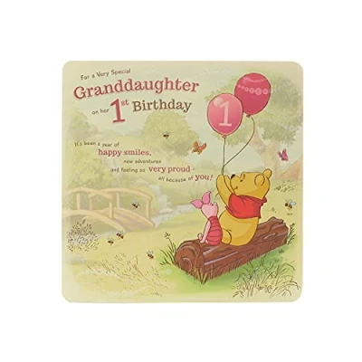 Image of UK Greetings Granddaughter 1st Birthday Card Winnie The Pooh for Granddaughter, 674168