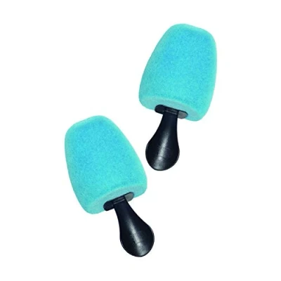 Image of Kaps Square Foam Shoe Trees with Handle, Tree for Toe Shoes, Velvet Puff Shaper Hygienic Formula (Light blue)