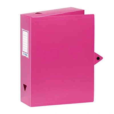 Image of Viquel A4 Plastic Box File 8 cm Spine Pink