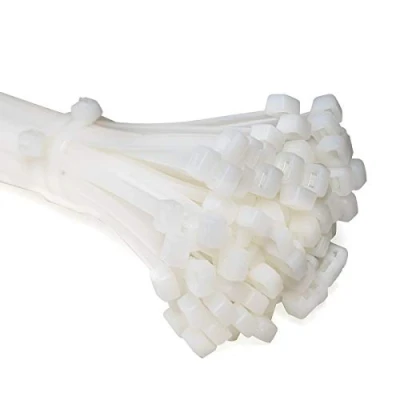 Image of ERKO Cable Ties White 360 x 4,8 mm 100 Pieces Chemical Resistant 51lbs Tensile Strength, Professional Clear Zip Tie Wraps, Strong, Indoor and Outdoor use, Managment