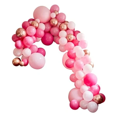 Image of Ginger Ray Pink and Rose Gold Chrome DIY Luxury Balloon Arch Kit Party Decorations 200 Pack