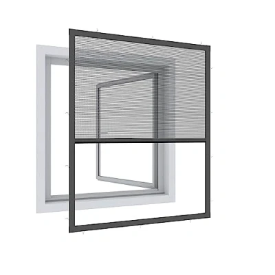 Image of Windhager Expert 03245 Pleated Ultra Flat, Insect Windows, Fly Screen, Mosquito Protection, Can Be Shortened, 130 x 150 cm, Anthracite, Aluminium Polyester, Charcoal, B150 H130 cm