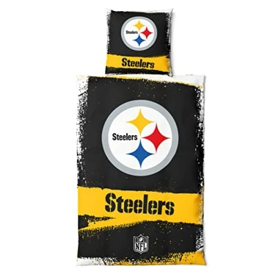 Image of Pittsburgh Steelers NFL bedding set ** Raw cotton, zipper, 135x200 cm duvet cover and 80x80 pillowcase