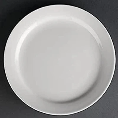 Image of Olympia Athena Hotelware Narrow Rimmed White Plates, Pack of 12, Diameter: 165mm / 6 1/2 inch, Catering and Restaurant Grade CF360