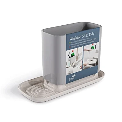 Image of Zeal G402S Sink Tidy, Melamine, French Grey/Cream