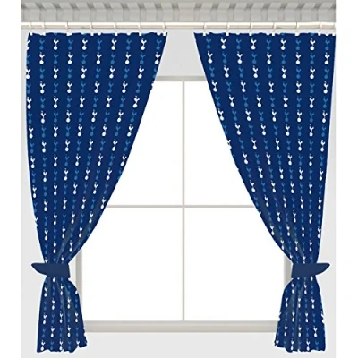 Image of Official Football Team Crest of Repetition Pair Curtains 54 Inch Drop (Various Clubs to choose) 66 x Tottenham Hotspur FC
