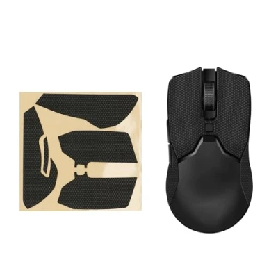 Image of kwmobile Mouse Grip Tape Compatible with Razer Viper Mini Non Slip Faux Leather Black