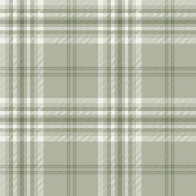 Image of Catherine Lansfield Kelso Check Wallpaper Sage Green