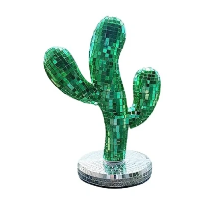 Image of Fowybe Disco Ball Ornaments Simulation Cactus Design Decoration Tool for Nightclubs, Festivals, and Bars