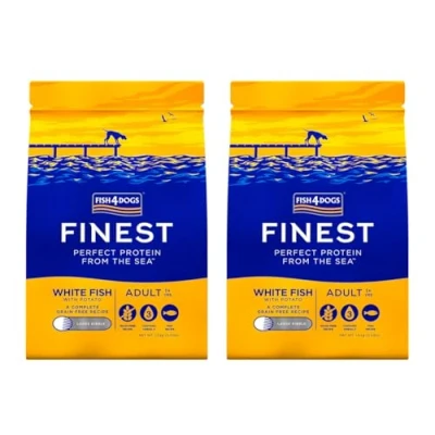 Image of Fish4Dogs Finest White Fish and Potato Dog Food Natural, Hypoallergenic Great for Dogs With Allergies Rich in Omega 3, 6 9 (Large Kibble 2 x 1.5kkg)