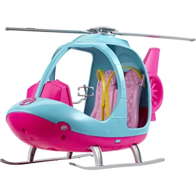 Image of Barbie Helicopter, Pink and Blue with Spinning Rotor