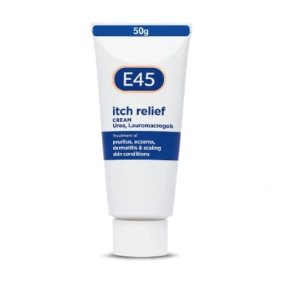 Image of E45 Itch Relief Cream 50 g Anti for Skin Irritation Non Greasy to Relieve Itching Eczema Dermatitis Instantly Soothes and Calms