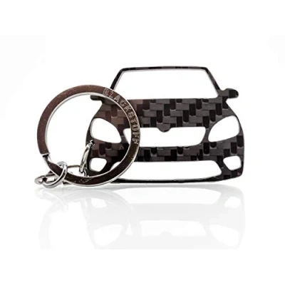 Image of BlackStuff Carbon Fiber Keychain Keyring Ring Holder Compatible with Fabia MK2 5J 2007 2014 BS 676