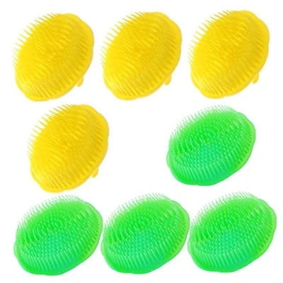 Image of Hair Scalp Brushes Massager Exfoliator Dandruff Brush Scrubber Shampoo for Bath 8pcs Yellow Green