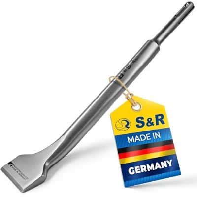 Image of S&amp;R Tile Chisel SDS Plus 250 x 40 mm/Made in Germany/Curved Shape, optimised Geometry. Professional Quality