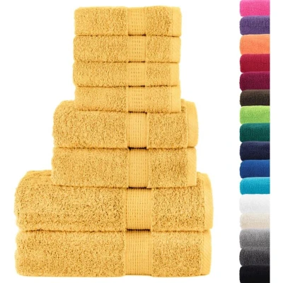 Image of vidaXL 8 Piece Premium Towel Set SOLUND Gold 600 gsm