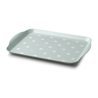 Image of Zeal G201G Melamine Dotty Serving Design Tray (30x21cm) Sage Green