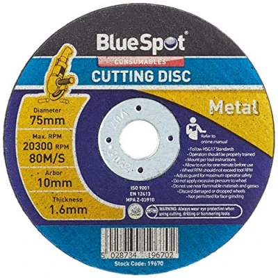 Image of Blue Spot Tools 19670 Metal Cutting Disc, Black, 75 mm, 3&quot; inch