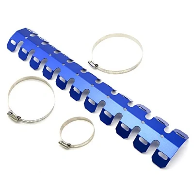 Image of 50CM Universal Motorcycle Exhaust Pipe Protector Heat Shield Cover Leg Guard for EXC XC SX KX KLX KFX KDX F650 R1200GS XR CR YZ XT RT DR RMX (Blue)