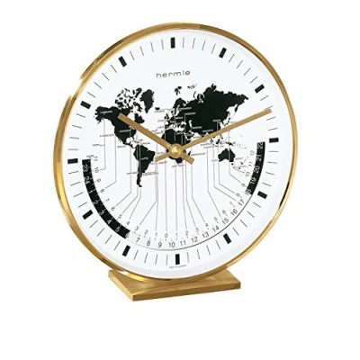 Image of Hermle World time Brass Table Clock 22704 002100